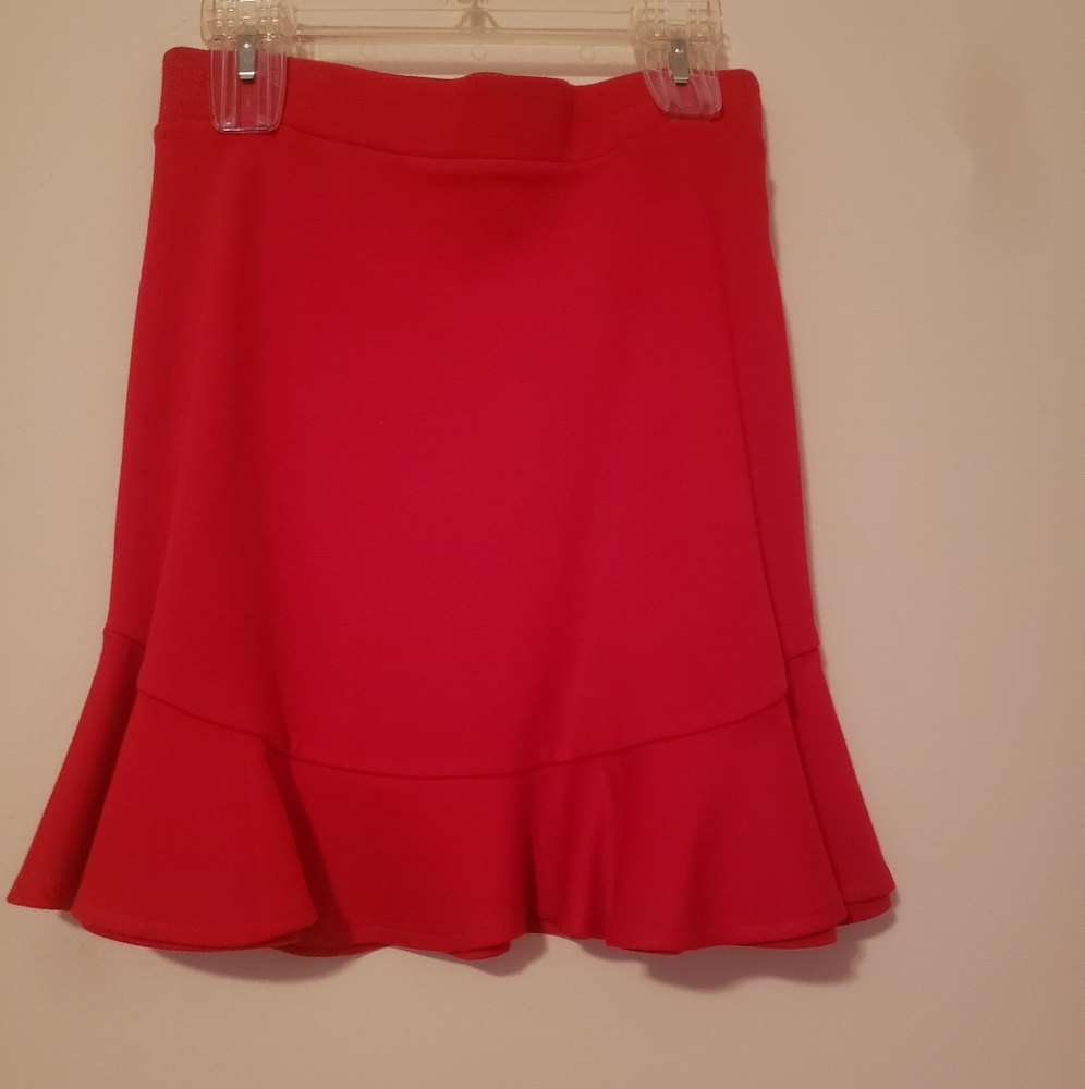 Forever 21 Red flared pencil skirt